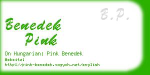 benedek pink business card